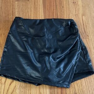 Black Women's Faux Leather Shorts